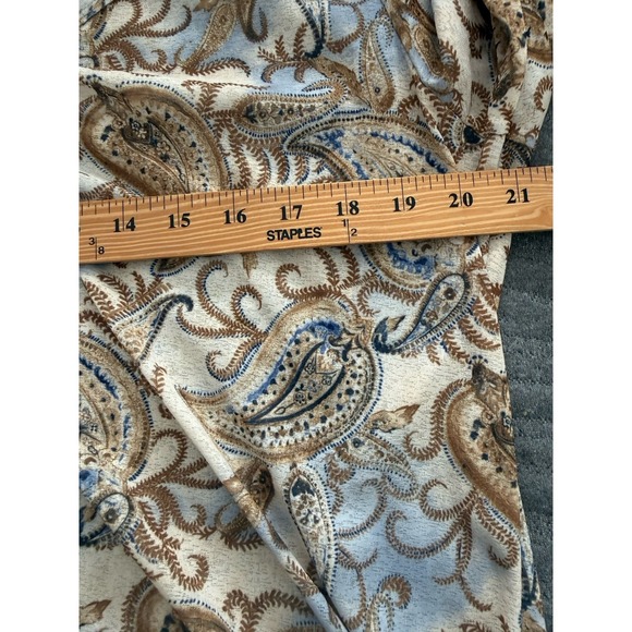 Vintage Y2K Weavers Girl Paisley Print Flare Slit Sleeve Top Shirt Boho 1X - Picture 7 of 7